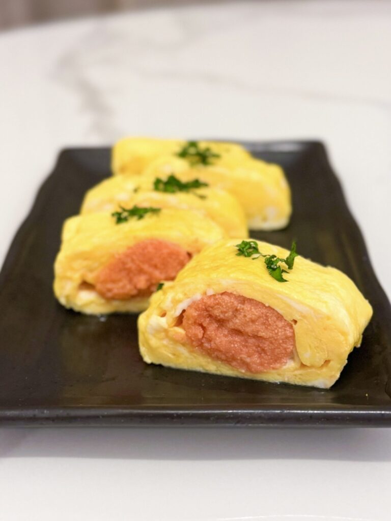 Mentaiko Tamagoyaki (Japanese Egg Roll with Cod Roe)